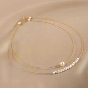 <b>French</b> Retro Natural Pearl Necklace for Women 14K Gold Stacked Collarbone Chain Qixi Festival <b>Gift</b> for Girlfriend - Product Image 6