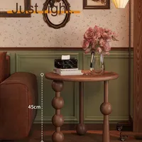 SHUAIZHI Table Basse Ronde en Bois Haut de Gamme, Nouveau Produit Élégant pour Salon et Maison, Table d'Appoint pour Usage Domestique