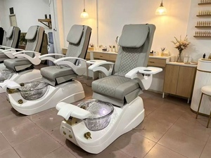 DM Pedicure Chair With Reclining Seat And Backrest Pipeless Tub 7 Colors LED <b>Lamp</b> Heat Massage Function For Nail Salon - Product Image 2