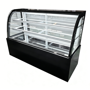 <span class=keywords><strong>Vitrine</strong></span> à gâteaux en verre incurvé pour boulangerie, réfrigérateur à refroidissement par air à faible consommation et sans givre, <span class=keywords><strong>service</strong></span> OEM ODM, personnalisation du logo et de la taille - Product Image 3