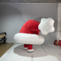 Funtoys XMAS adulte gonflable chapeau de père noël dessin animé mascotte Costume pas cher portable marche et père noël Cosplay adultes
