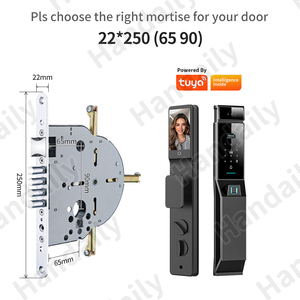 HanDaily WaterProof Palm Vein Video <strong>Intercom</strong> Smart Lock 3D Facial Recognition Tuya Lock-Anti-Peeking Password Door Lock - Product Image 5