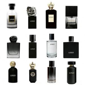 Wholesale Luxury Matte Black & <b>Clear</b> Glass Perfume Bottles 50ml 100ml with Unique Caps & <b>Box</b> Packaging - Product Image 1