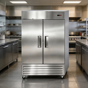 Réfrigérateur vertical commercial à faible bruit en acier inoxydable, refroidisseur vertical pour restauration rapide, bistro, restaurant, cuisine - Product Image 2