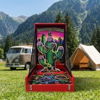 Jeu de lancer de sacs de fèves de carnaval écologique, pliable, avec armoire en bois, personnalisable en couleur et logo, pour foire