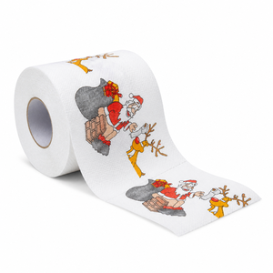 Custom Brand <b>Christmas</b> Santa Reindeer Pattern <b>Toilet</b> Tissue Standard Roll Soft Virgin Wood Pulp Bac Ninh - Product Image 2
