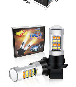 Nouvelle ampoule LED bicolore pour clignotant et feux de jour T20 1156 BA15S 42SMD Canbus sans erreur Blanc + Ambre 12V pour voiture - Product Image 2