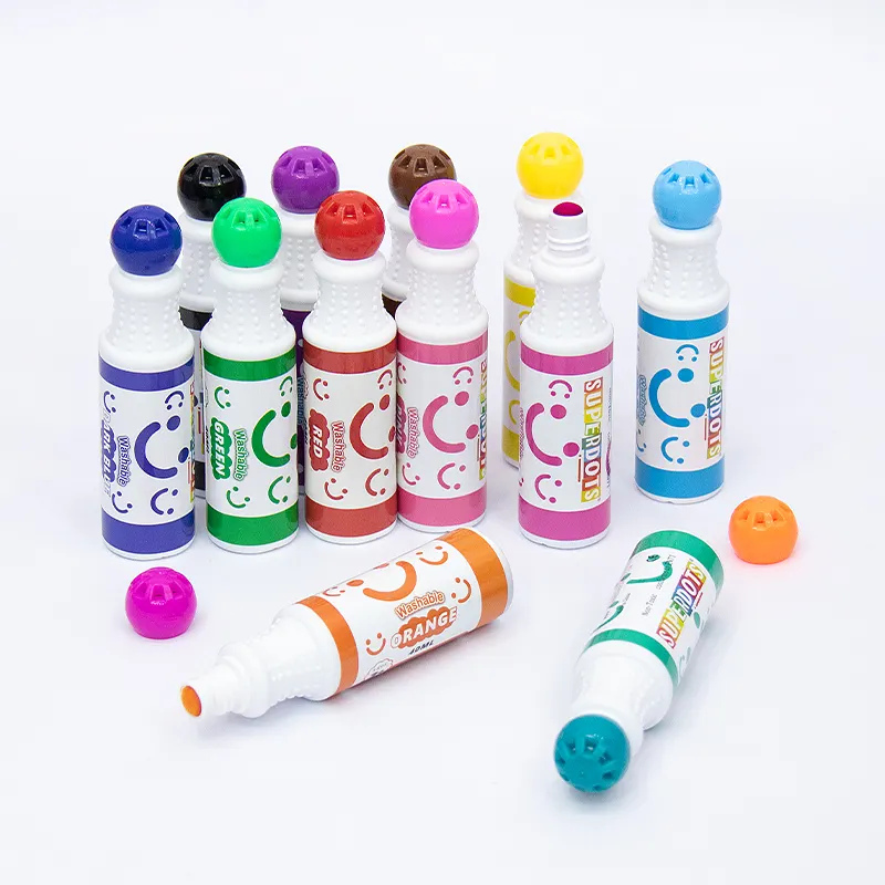 Super Dots No Leaking Kids Bingo Marker Colorful Drawing Bingo Daubers Elastic Sponge Head Art Dot Markers