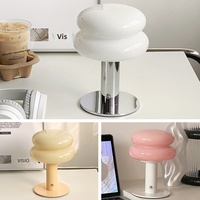 Nouvelle lampe de table en verre en forme de champignon, rechargeable, à commande tactile, style coréen, pour blogueurs, décorative