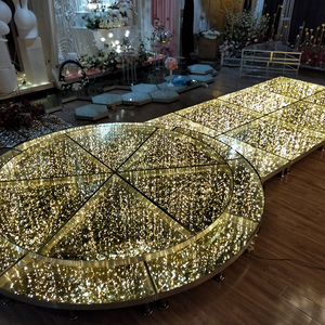 New Arrival Wedding Dance Floor trang trí nhôm và Tempered Glass 3D hiệu ứng <span class=keywords><strong>LED</strong></span> Đèn sân khấu cho trung tâm đám cưới - Product Image 1