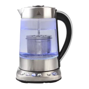 Electric Kettle Computer OEM ODM Tea Pots Hot Water Heating Electric Glass Wholesale Factory Cordless Glass Glass Boiler Blue