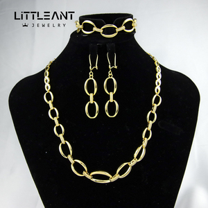Yeni klasik tasarım moda takı takım yüksek kalite 21k altın kaplama kolye kadınlar düğün için 3 adet <span class=keywords><strong>Set</strong></span> - Product Image 3