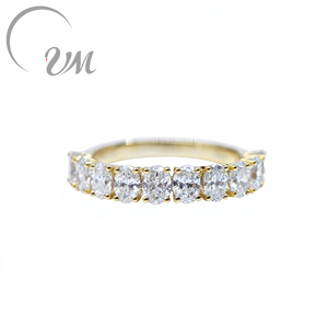 Anillo de Platino PT900 con Corte Ovalado y Engaste de Puntas, Cultivado en Laboratorio, de UM Jewelry, al por Mayor, Unisex/Hombre/Mujer, para Uso Diario, Bodas, Día de San Valentín - Product Image 1