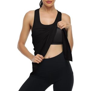 FOXA Workout <b>Tank</b> <b>Top</b> Women Built In Bra Lightweight Racerback Yoga <b>Top</b> Twist Draped Design - Product Image 1