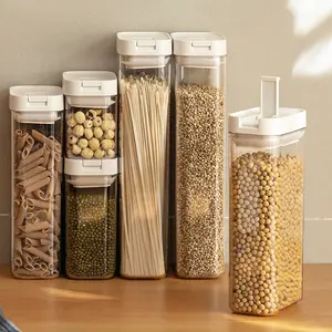 1pc Clear Plastic Spice Storage Container, Kitchen Pasta, Cereal, Food  Sealed Storage Box 1600ml