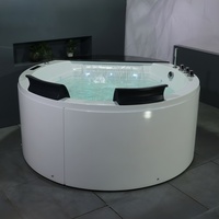 Bain à remous intérieur Aquaspring, spa de massage rond, baignoire en acrylique, jacuzzi, bain à remous avec cascade
