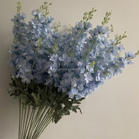 E-788 Vente en gros de delphinium à longue tige, style moderne, fleur en soie faite à la main, mariage, delphinium bleu clair
