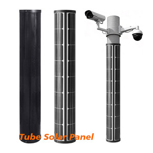 Nouvelle arrivée 100W 120W 140W <span class=keywords><strong>panneau</strong></span> <span class=keywords><strong>solaire</strong></span> cylindrique Installation facile lampadaire blanc/noir couleur OEM couvercle avant en verre d'alimentation - Product Image 1