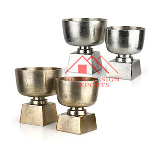 Accueil Hôtels et restaurants Pots de fleurs en aluminium en métal Vases pour mariage Bol de service en aluminium pour piédestal de fruits - Product Image 3