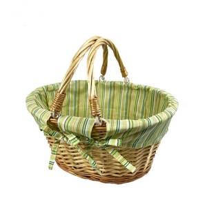 Wholesale Drink Food Storage <strong>Trug</strong> Colorful Multi-purpose Simple Style Oval Willow Rattan Wicker Gift Baskets 2 with Handles - Product Image 3