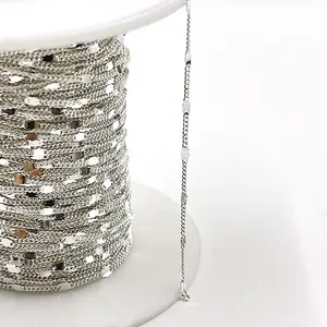 925纯银间隔链手工DIY珠宝配件生产材料手镯项链特种银链
