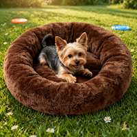 Mehrgrößiges Rundes Donut-Haustierbett Ultra Weiches Langhaariges Flauschiges Katzen- und Hundebett Abnehmbare Waschbare Zottelige Haustier-Sofamatte Großhandel