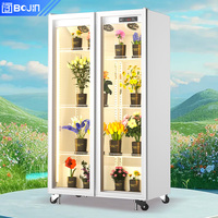 Vitrine Réfrigérée Blanche Premium à 2 Portes avec Ventilation, Contrôle Numérique de la Température, Anti-Givre, pour Fleuristes