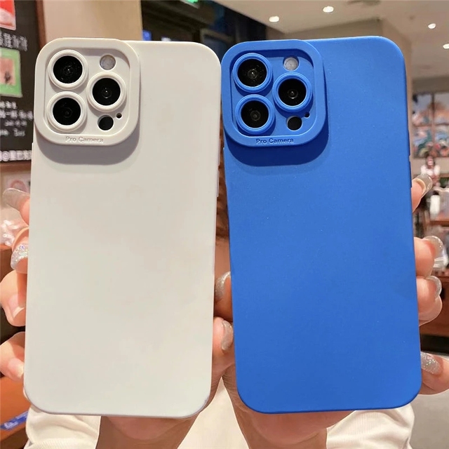 Camera Protection Silicone Phone Case for iPhone 17 Air 16e 16 15 14 13 12 11 Pro Max X XS XR Soft Shockproof Matte Back Cover