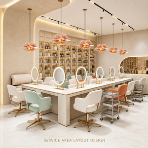 Fábrica de Barberías con Diseño Industrial Vintage Personalizado, Diseño de Espacio Abierto y Organización con Iluminación LED para Salón de Belleza - Product Image 3
