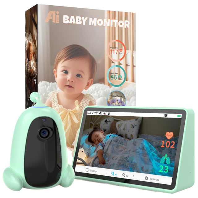 7 Inch Wireless 1080p Baby Monitor with Camera Two-Way Audio AI Crying Alarm Night Vision Temperature Monitoring