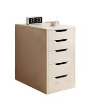 Mesita de Noche Moderna Europea de Madera Maciza con 5 Cajones, Ruedas de Acero Inoxidable, Certificación CARB P2 ISO 9001, para Sala de Estar
