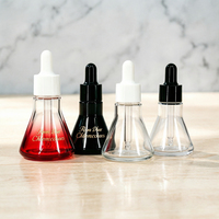 Bouteilles en verre vides avec compte-gouttes, forme cône/conique, dégradées, pour huile à barbe, soin de la peau, huile corporelle ou capillaire, avec logo personnalisé, 15ml, 30ml, 50ml