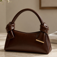 GORFIA Mini Sac à Main Bordeaux avec Poignée Nouée, Petit Sac à Bandoulière pour Femme en Cuir Souple, Sac à Main Tendance pour Mariage et Soirée, Sacoche Élégante pour Dames