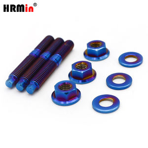 Kit de goujons de collecteur d'échappement en titane bleu HRMin M6, écrou hexagonal, rondelle, haute performance, voiture, automobile, moto, véhicule, neuf - Product Image 3
