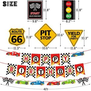 Kit <span class=keywords><strong>de</strong></span> fiesta <span class=keywords><strong>de</strong></span> cumpleaños <span class=keywords><strong>de</strong></span> coche <span class=keywords><strong>de</strong></span> carreras con bandera a cuadros, globos, adornos para pasteles para niños, celebración, suministros para fanáticos <span class=keywords><strong>de</strong></span> carreras - Product Image 4