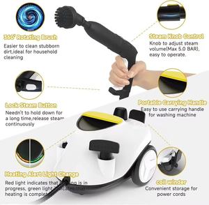 Limpiadora a Vapor de Alta Presión con Cepillo Giratorio de 360°, Calentamiento Rápido en 8 Minutos, Vaporizador con Recipiente para Pisos de Madera, Alfombras y Juntas - Product Image 2
