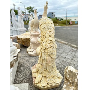 Moderno 1 año de garantía Vietnam tallado a mano al aire libre pulido Pavo Real Animal estatua superficie personalizable - Product Image 4