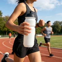 Bouteille d'eau de sport en plastique compressible de 750 ml pour la course à pied et les activités sportives en plein air