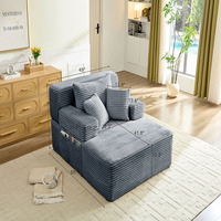 Canapé-lit pliable 60'' – Canapé de sol compressible convertible avec dossier coussiné pour salon, Vert
