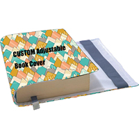 Couverture de livre réglable en impression de logo personnalisé couverture rigide tissu lavable imperméable s'adapte épaisseur manchon de protection de livre