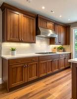 Îlot de cuisine multifonctionnel Alland de style européen moderne en bois laqué brillant avec comptoir stratifié, armoire en PVC, robinet et évier