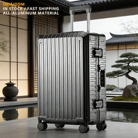 Maleta de Viaje Ejecutiva de Lujo de 24 Pulgadas, Totalmente de Aluminio, con Ruedas Giratorias de 360 Grados, Duradera, Moderna, Estilo Clásico