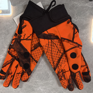 Guantes de Caza de Camuflaje Duraderos en Naranja Brillante - Product Image 5