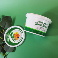 Fabricant, usine, OEM, ODM, personnalisation du logo, pot en plastique PP pour crème glacée, contenants pour yaourt avec couvercle à verrouillage de sécurité
