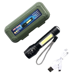 Linterna LED Tore de 10 Lúmenes, Recargable por USB, con Luz Lateral COB, Zoom Ajustable, Linterna de Camping, Portátil, de ABS - Product Image 4