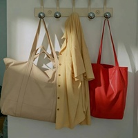 Sac fourre-tout de shopping pour le week-end en toile de coton avec logo personnalisé, sangle de bagage, doubles poignées et fermeture éclair