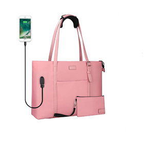 Pink Computer Handbag Ladies Working <strong>Bags</strong> Women USB <strong>Teacher</strong> Laptop <strong>Bag</strong> - Product Image 1