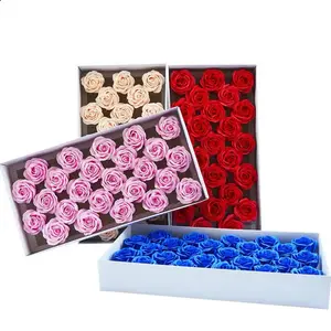 Bath Soap Rose Flower Shape Scented ValentineのDay Party Rose Soap Flower Boxes