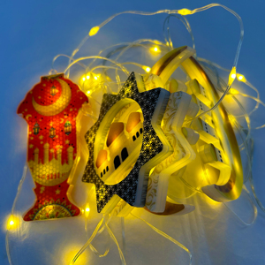 ขายร้อน 47in 80LED ผ้าม่านไฟคริสต์มาสจี้ปราสาทไฟตกแต่งคริสต์มาสสําหรับห้องปาร์ตี้เทศกาลทุกวัน - Product Image 5