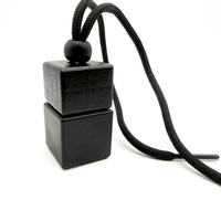 Bouteille vide pour diffuseur de voiture pour huile essentielle, flacon suspendu pour parfum de voiture avec couvercle en bois noir